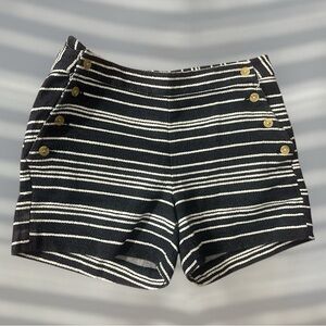 Banana Republic Size 2 Striped Sailor Black and White Women's Shorts